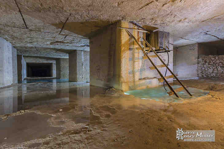 source, eau, pilier, carriere